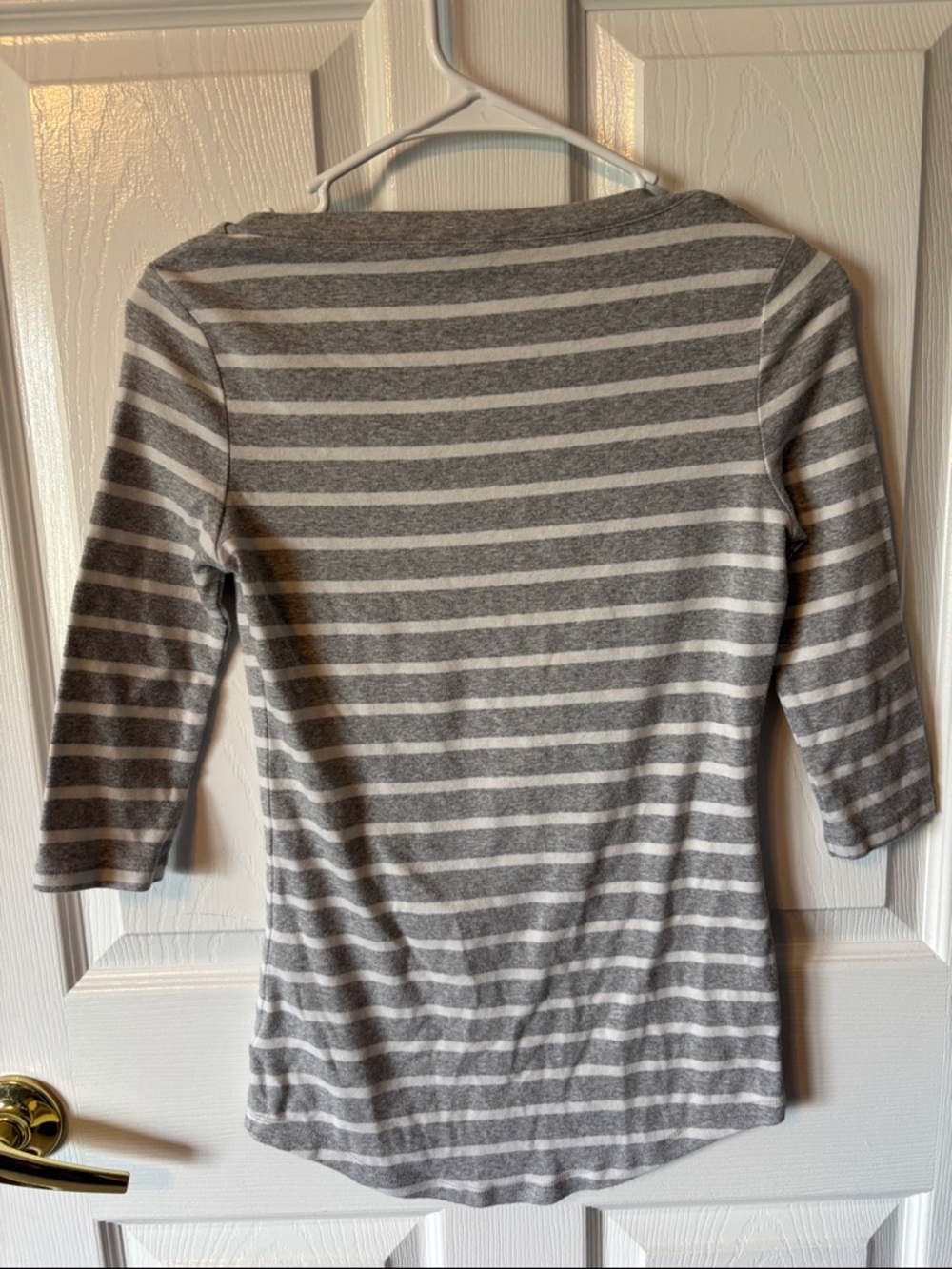 Carole Little Gray & White Striped Boatneck Top - Picture 5 of 5
